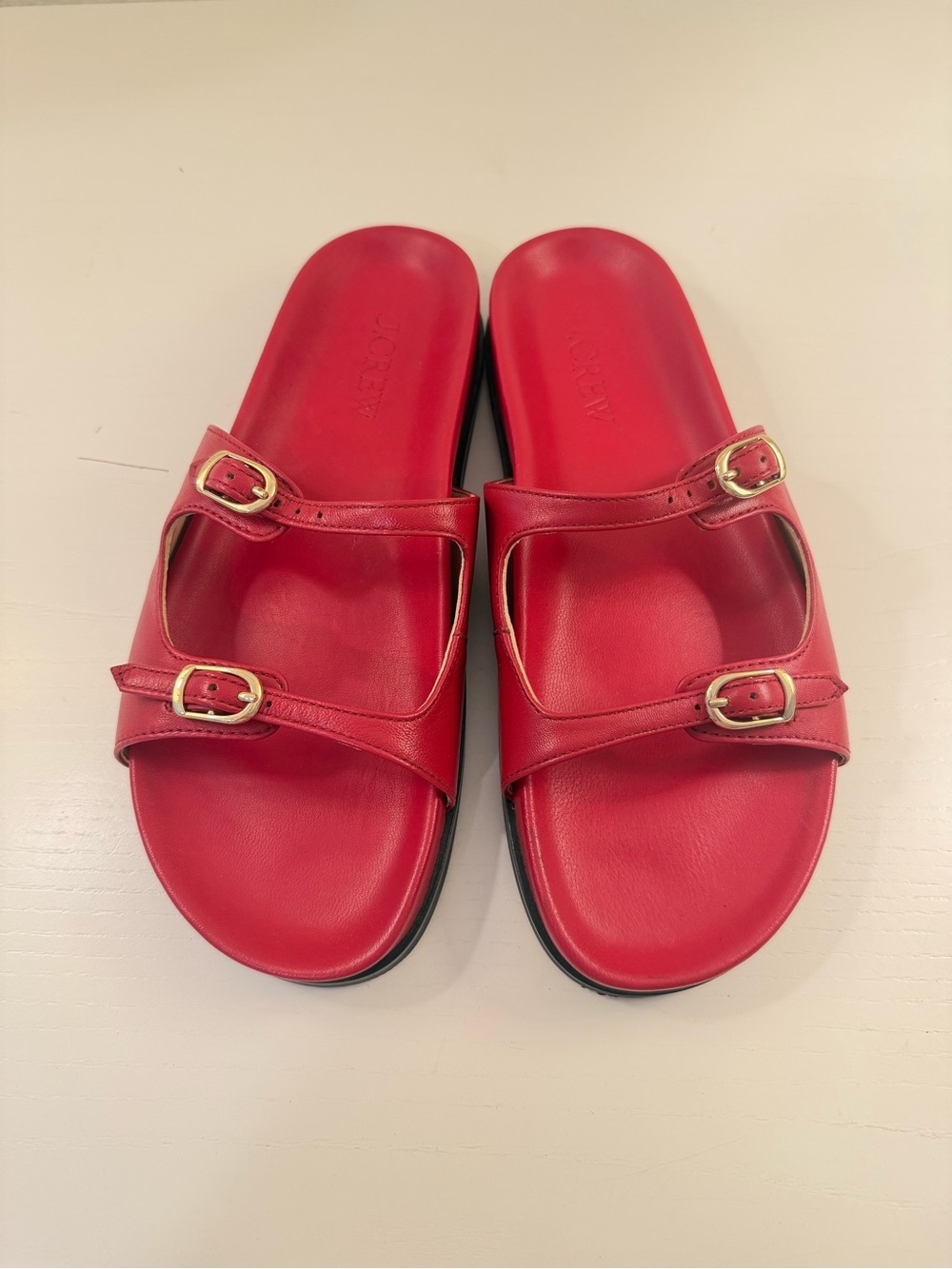 J.Crew Colbie Buckle Sandals Red 9